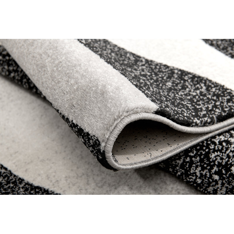 Tapis gris à motif abstrait Dillup-Jones, Rectangle 2 pi 3 po x 3 pi