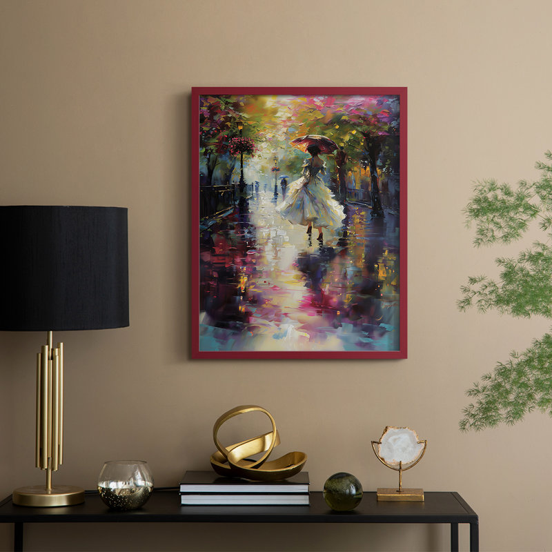 «WOMEN Series DCC», reproduction encadrée - bois massif, H 11 po x l 9 po, Rouge