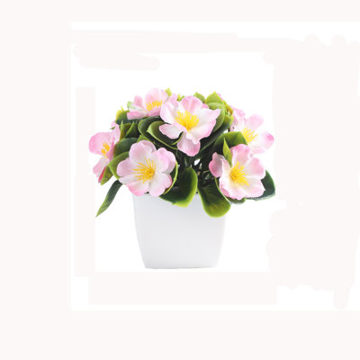  Artificial Fake Flowers for Home Decor Artificial Peach Flower Decoration Fake Flower Small Potted Home Decoration Artificial Green Desktop Ornament Decoration