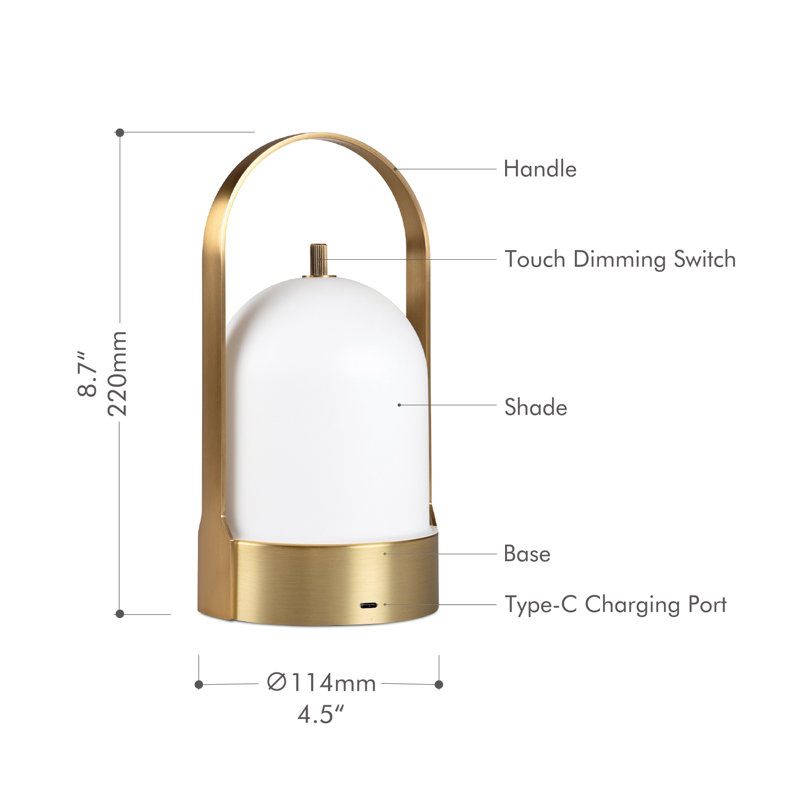 Ranjan USB Table Lamp, Brass