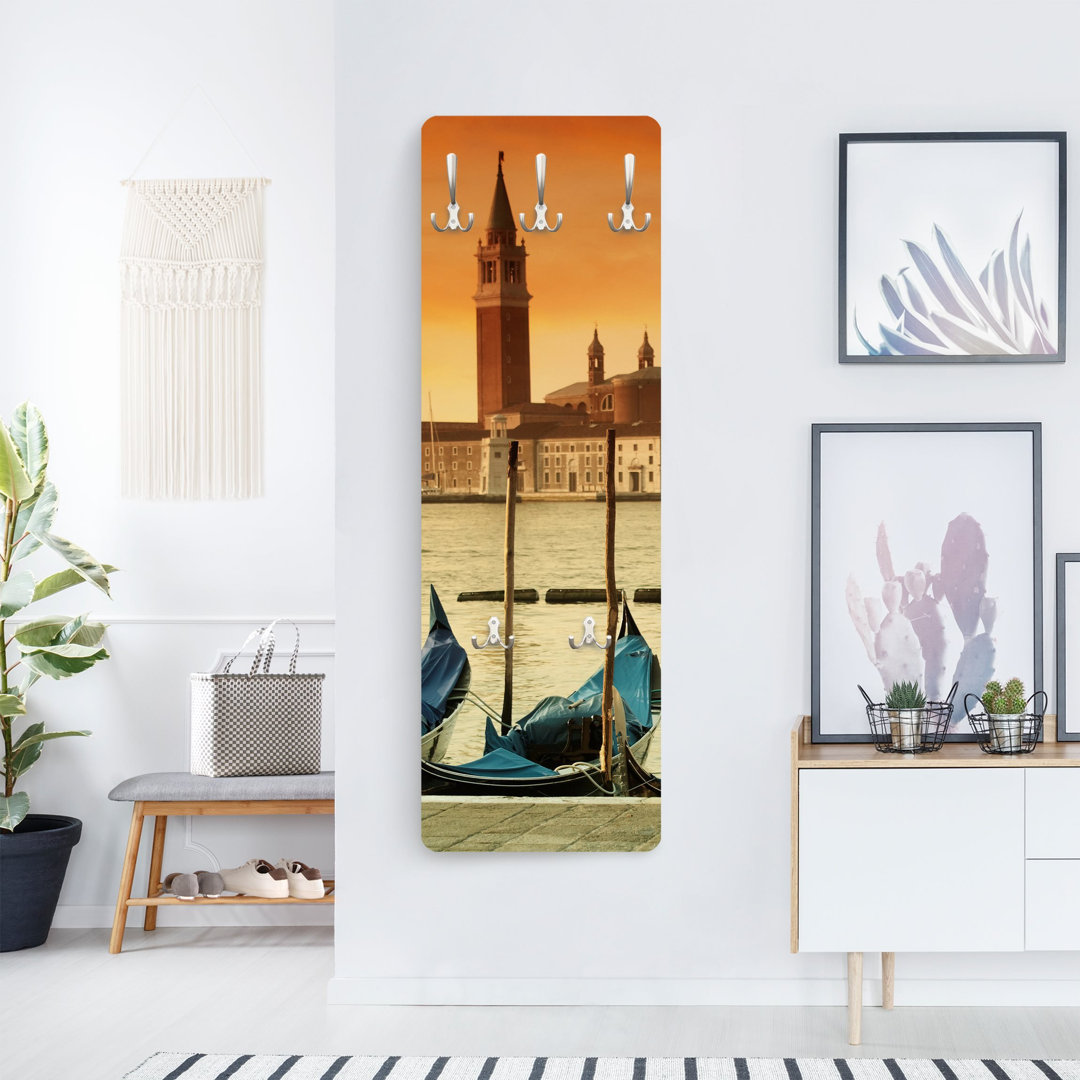 Aptos 5 - Hook Wall Mounted Coat Rack in Orange