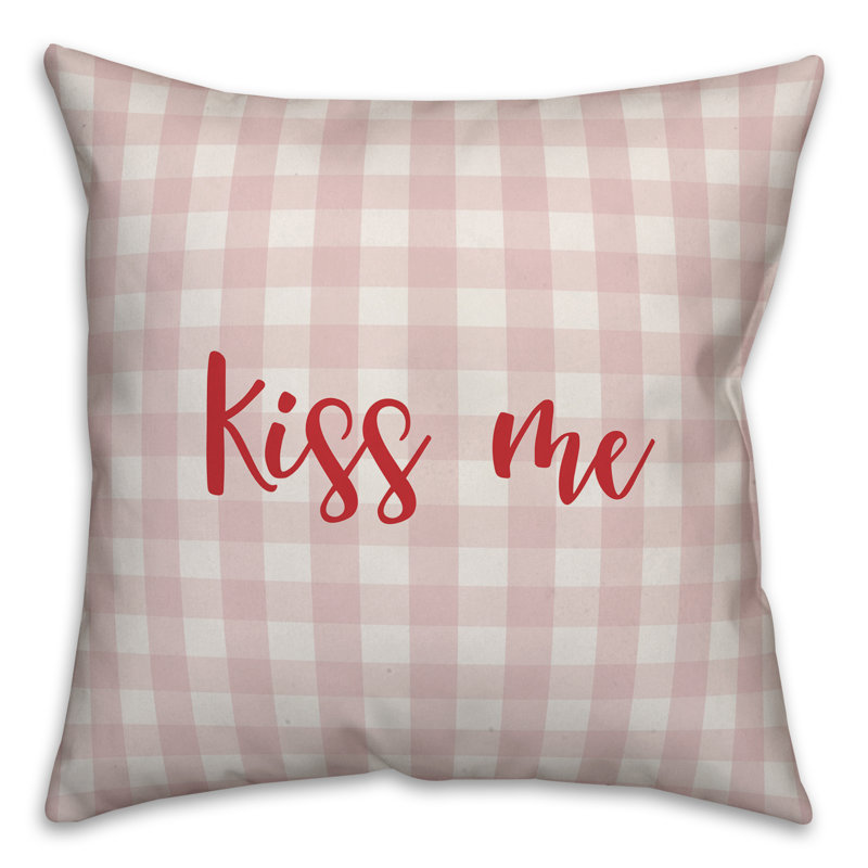  Coussin Kiss Me, Rose / Rouge, Housse de coussin
