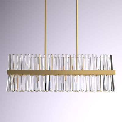 Athol Metal Linear Chandelier with Crystal Accents