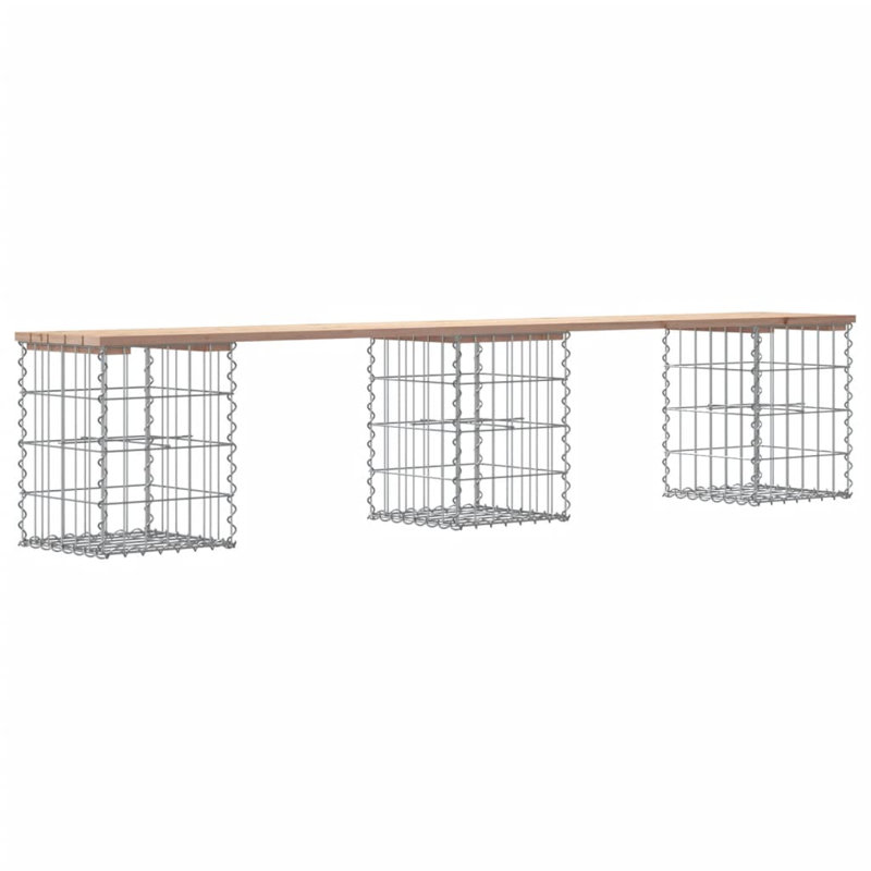 Aleida Steel Outdoor Bench, Wood Pine, 42 cm H x 203 cm W x 31 cm D