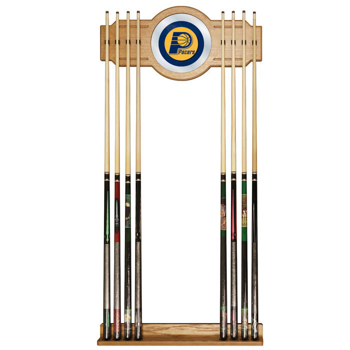 Support à queue de billard avec miroir nba, Pacers de l'Indiana, L 13,25 po x l 28 po