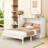 Murphy Wooden Frame Bed with Drawer and USB Port-295990312-295990313