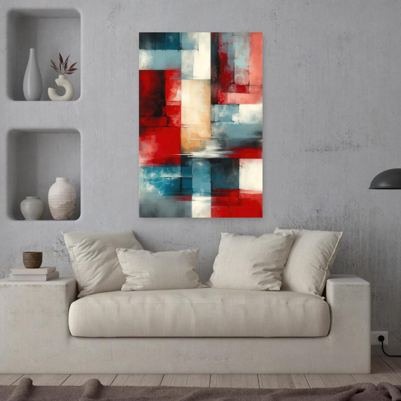 "Shifting Planes", art mural contemporain abstrait, H 36 po x l 24 po