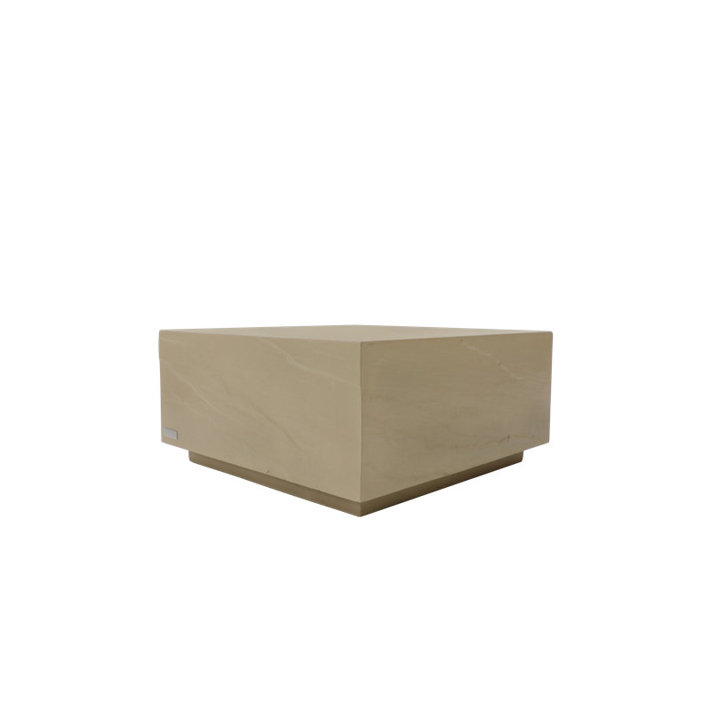 Elementi Home Colorado 40" Square Concrete Coffee Table for Indoor and Outdoor Use, Sunlight Yellow