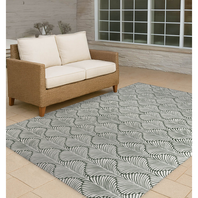 Elegant Palms Non-Slip Outdoor Rug, Rectangle 5' x 7'