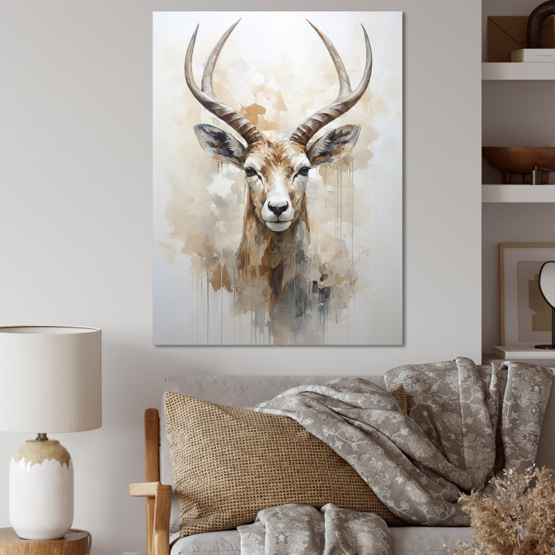 Minimalisme antilope Ibex I, H 32 po x l 24 po x P 1 po, Toile tendue