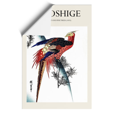 Pheasant & Small Pine Print by Utagawa Hiroshige - Frameless Print