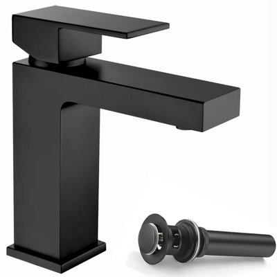 Robinet de salle de bain à un trou avec drain, robinet de salle de bain à poignée simple
