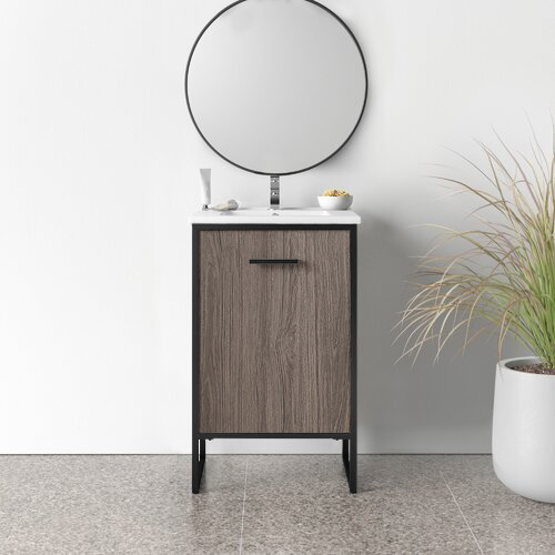 Saray 20'' Single Bathroom Vanity, Gray Taupe