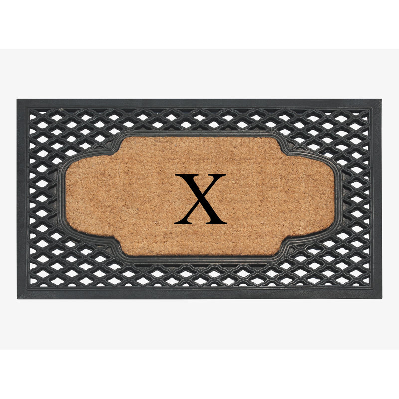 Tapis de porte d'extérieur antidérapant naturel 23 pi x 38 po à motif de coco naturel Alha, X