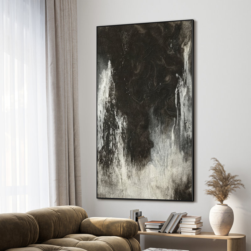 Très grand art mural imprimé sur toile - Œuvre d'art moderne abstraite, décor pour le salon ou la chambre à coucher - «Assemblage requis du cadre (cadre non fini)»