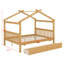 Lit de rangement double en bois avec tiroirs Neetu