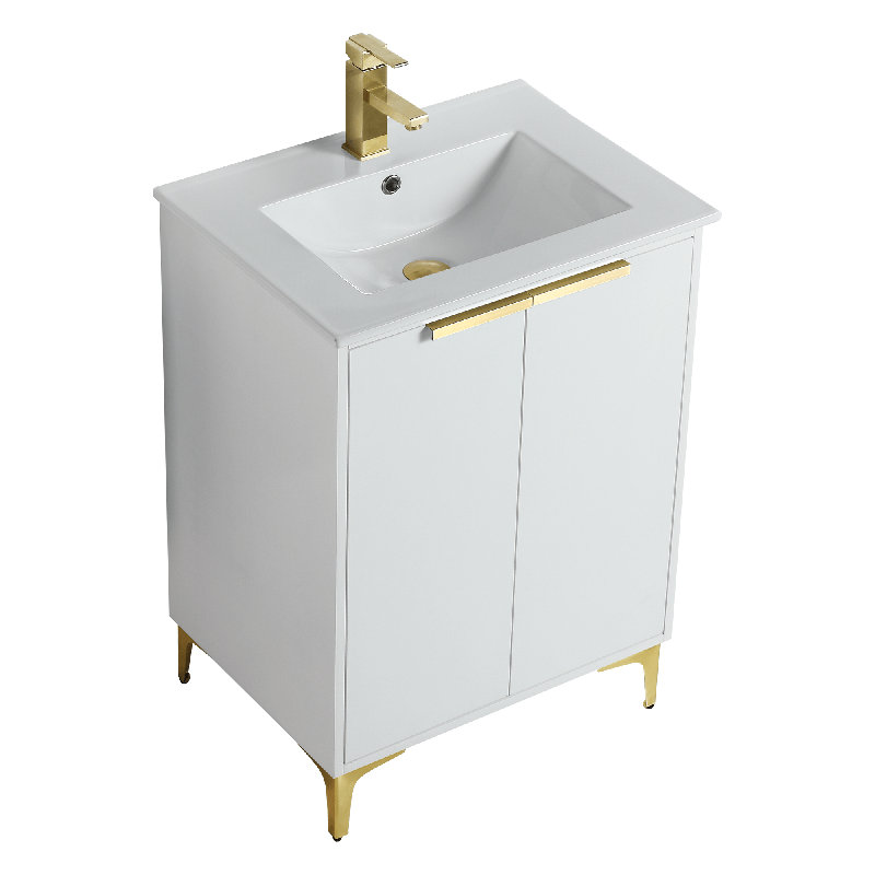 Ensemble de meuble-lavabo simple 24 po Keiper, Laiton satiné