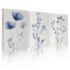 «Blue Floral Botanical», reproduction d'art sur toile abstraite (ensemble de 3)-2120370626