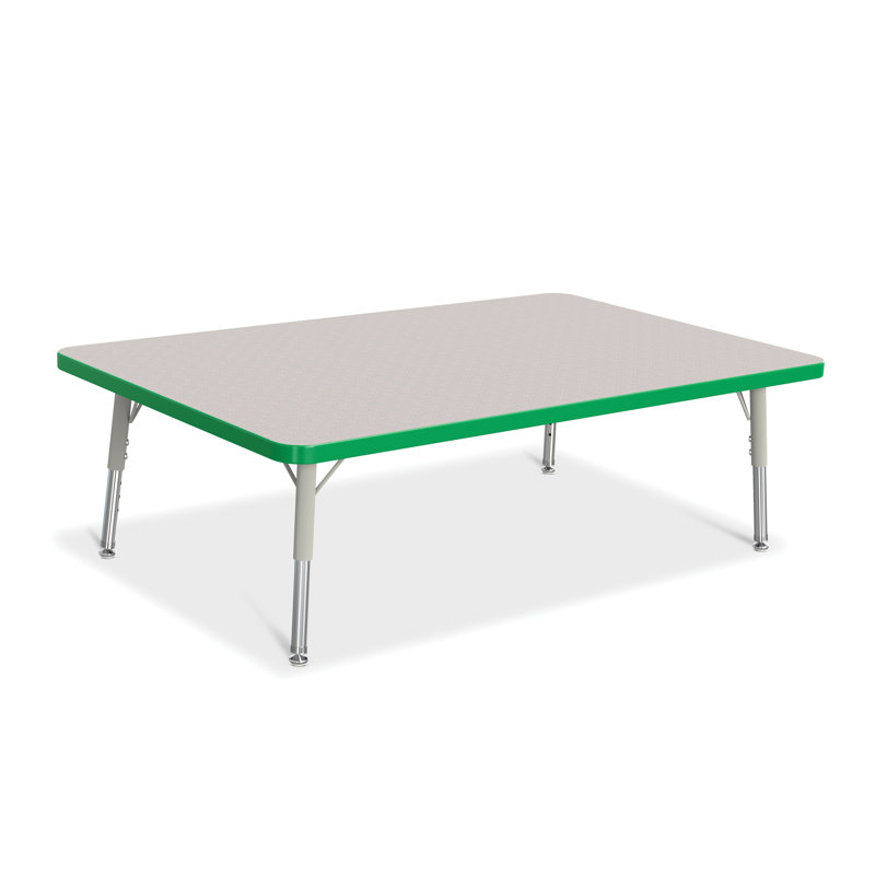 Table rectangulaire Berries, 24" x 36", Gris et vert, Jambe standard élémentaire 15" - 24"