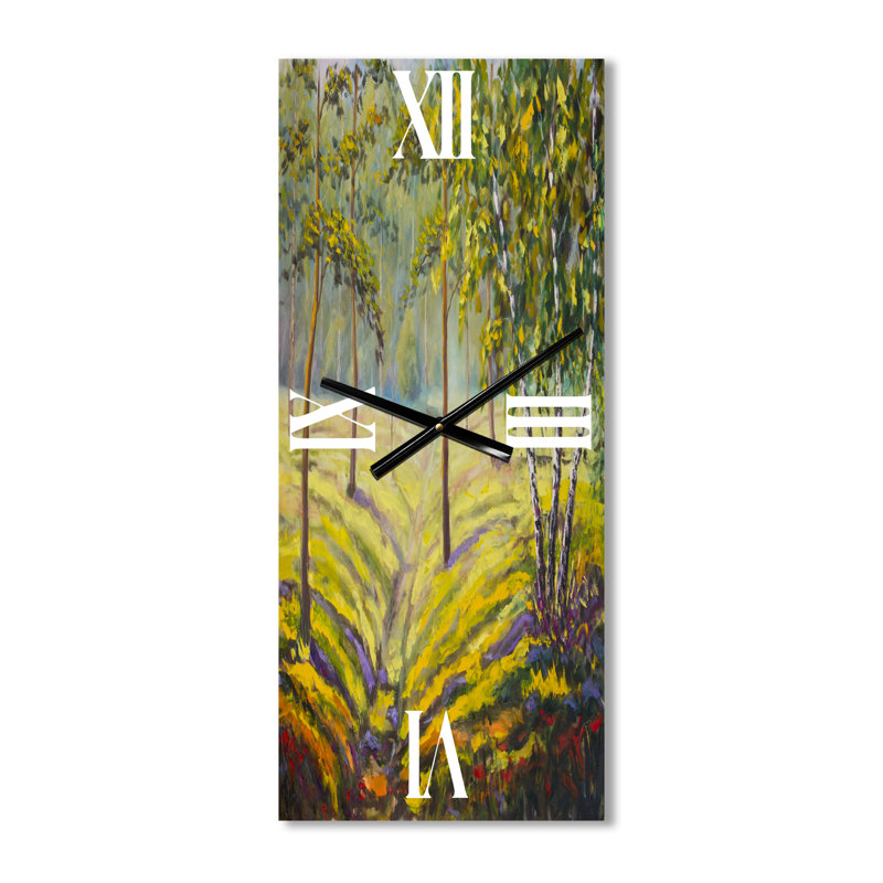 Horloge murale pins et buissons dans la forêt II, Grand