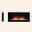 41.3" Electric Fireplace, 1500W Black, Flame Effect & 7 Colour Lights, Warms 400 Sq. Ft. Area Fireplace Wall Mounted, Black With Heats 161-400 Space