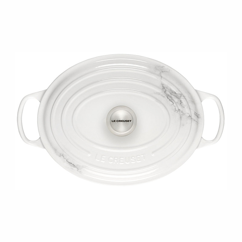 Le Creuset Signature Enameled Cast Iron Marble Collection 6.75 Qt. Oval Dutch Oven with LId