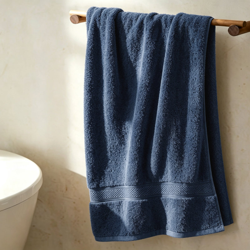 Serviette 100% coton doux absorbant avec bordure Dobby, serviette double torsadée 1 pièce, bath sheet: 70"L X 35"W