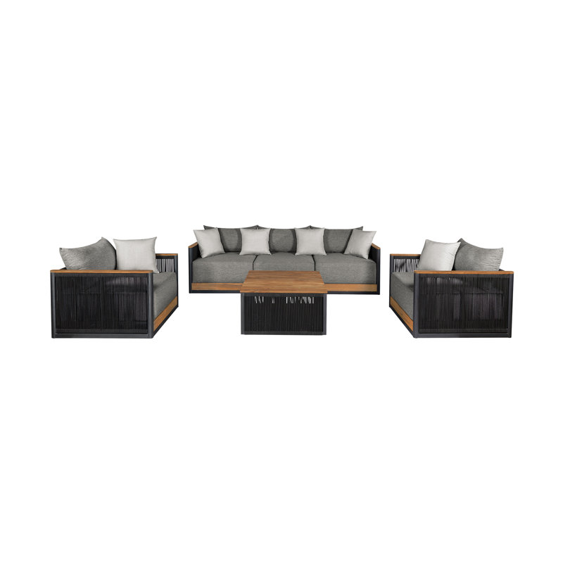 Bryshere 5 - Person Patio Conversation Sets with Cushions