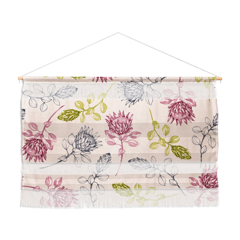 Suspension murale tropiques fleur protea Susanne Kasielke, H 32 po x l 47 po x P 0,125 po