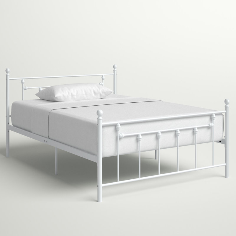 Lit plateforme Angela, Double, Blanc mat