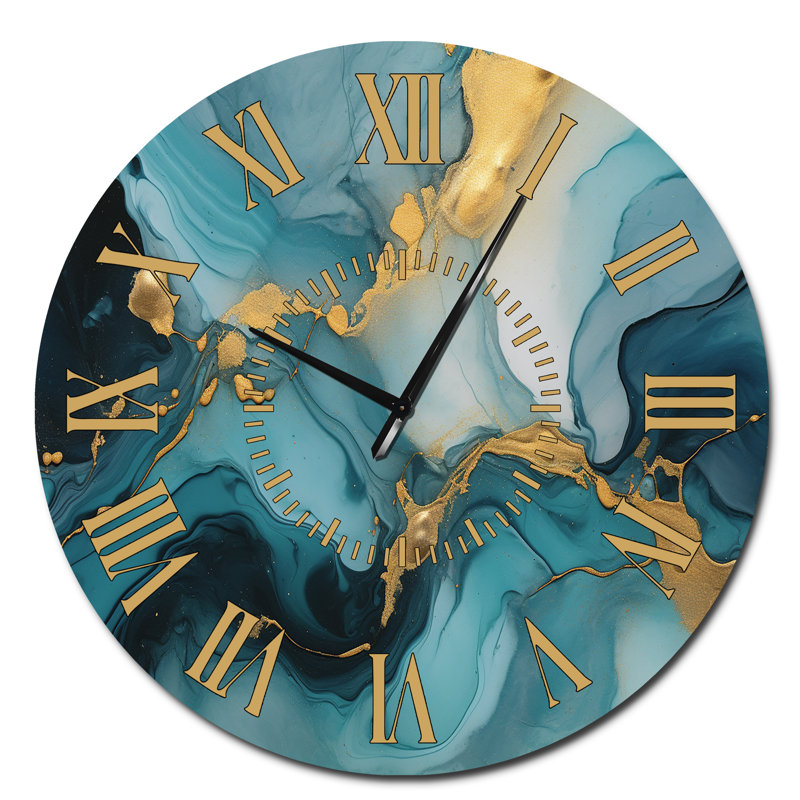 Horloge murale turquoise, Surdimensionné