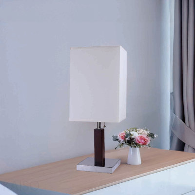 Lampe de table carrée en bois brune 26 "de haut (1pc / Ctn) (0,92 / 5,55)