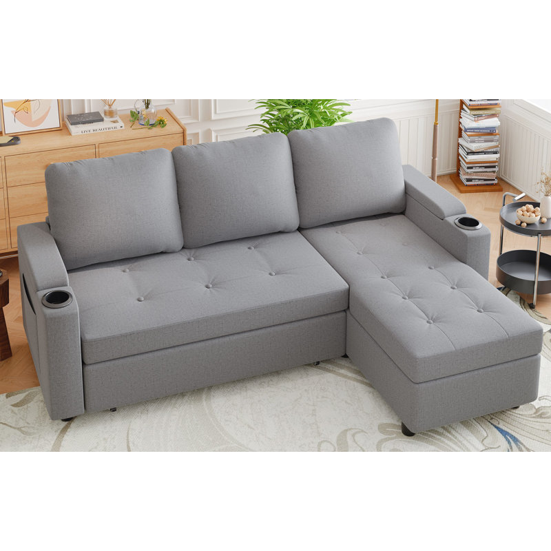 3 Seater Linen Blend Sofa Bed