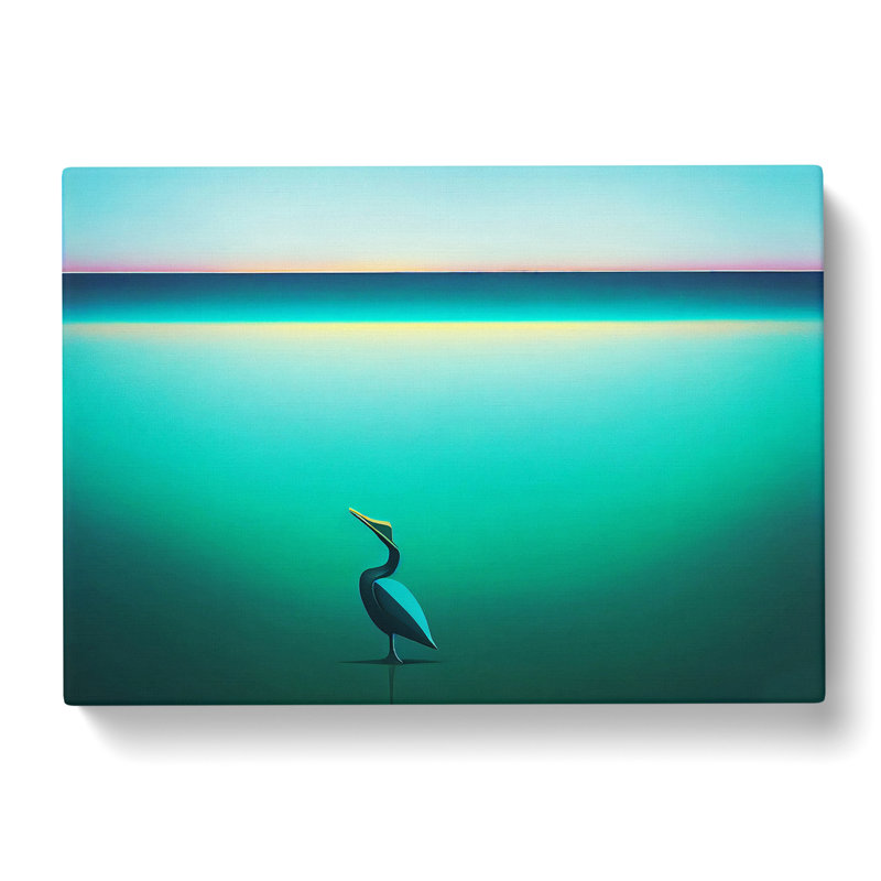 Lone Pelican - Wrapped Canvas, 40cm H x 60cm W x 3cm D