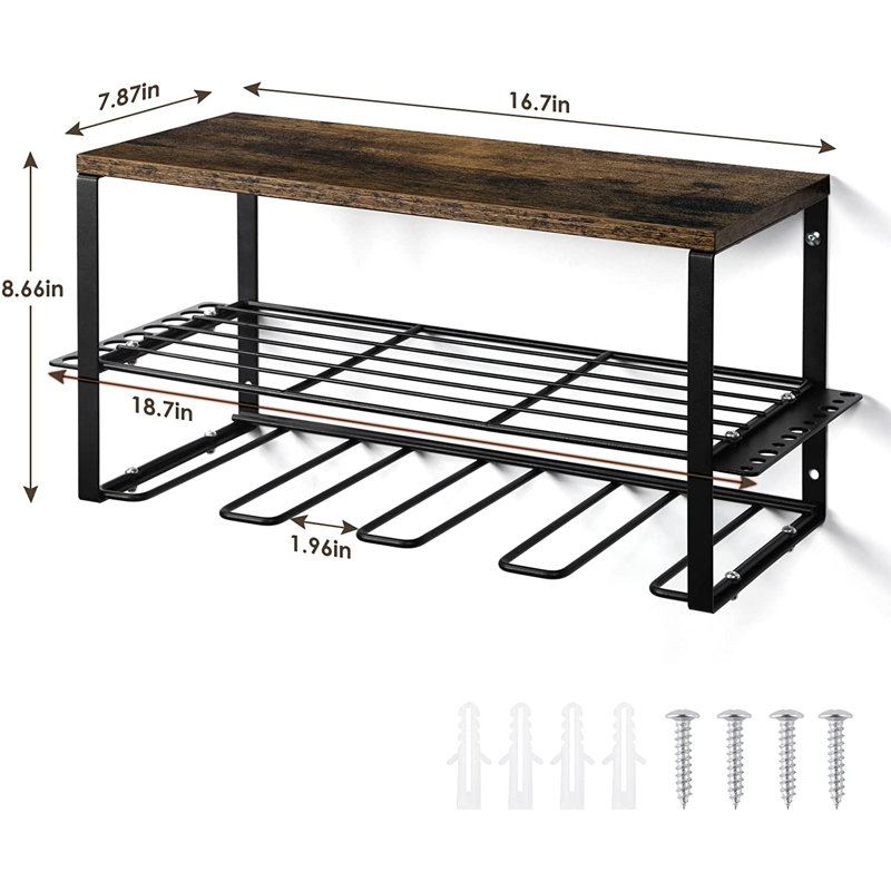 17 Stories 18.7'' W Metal Ceiling Mounted Rack | Wayfair