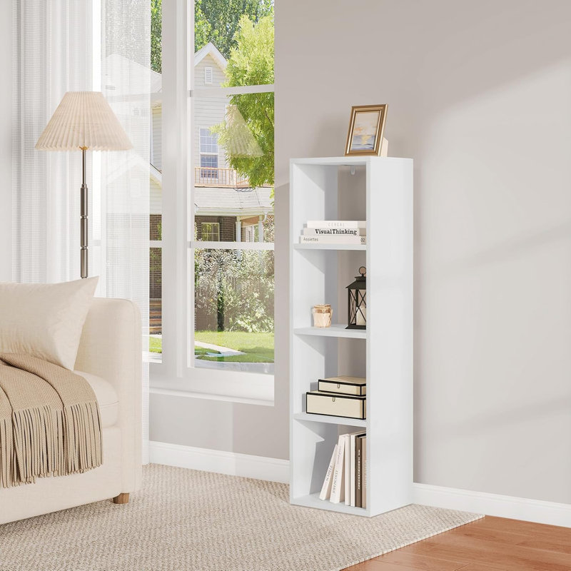 Anisul 106.5cm H x 30cm W Standard Bookcase, White