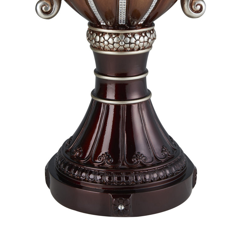 Rosdorf Park 17.5" Tall" Delicata" Urn-Shaped Decorative Vase, Bronze With Silver Accents