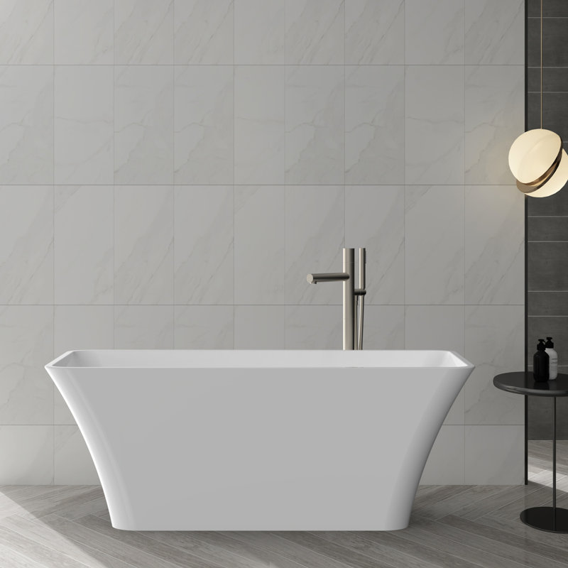 Baignoire autoportante 60 po, baignoire autoportante en acrylique Streamline, certifiée cUPC