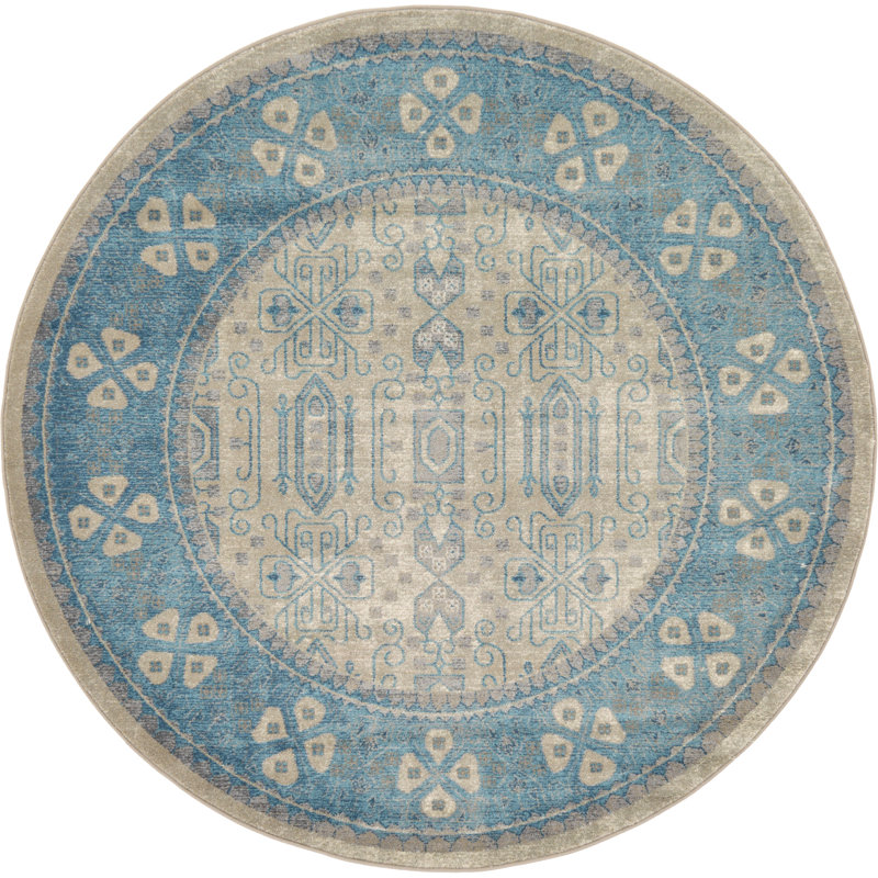Virpi Geometric Indoor Rug, Round 6'1"