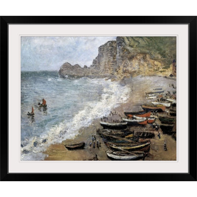 «Etretat, Beach, Adn the Porte d'Amont» par Claude Monet - reproduction d'art