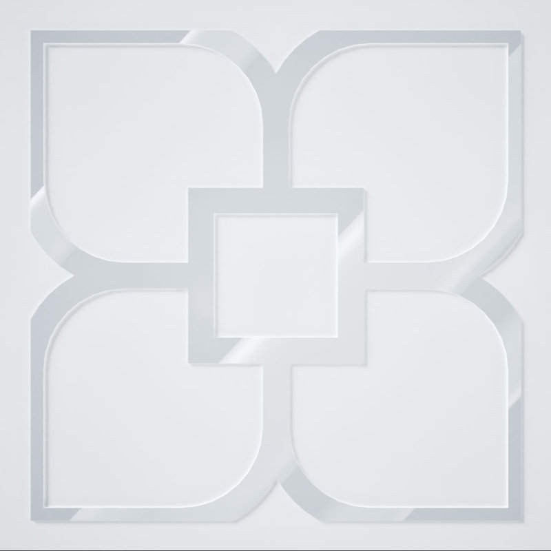 Panneaux muraux décoratifs en acrylique Olivia, grand, l 23 3/8 po x H 23 3/8 po x T 1/8 po, blanc, Blanc