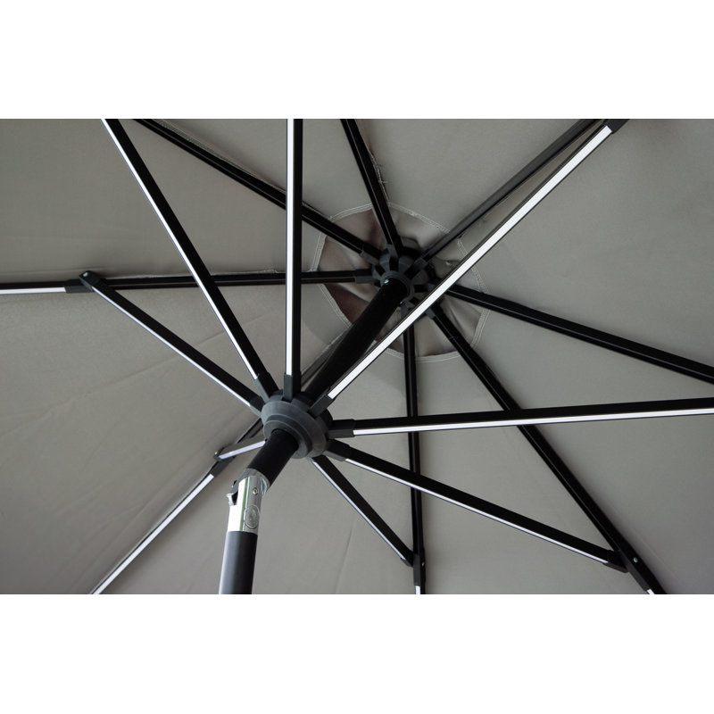 Emerie 241cm Lighted Parasol, Grey