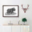 Hippopotamus in Black and White by George Shaw - Picture Frame Drawing Print-55580119-55580121