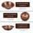 Pure Copper Hand Hammered Rotunda Drop-In Bathroom Vanity Sink 16"
