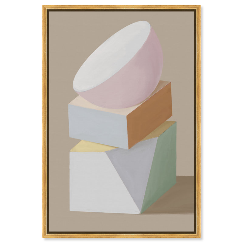 Sculptural Composition II Print by Oliver Gal, 11"H x 16"W, Gold Floater Frame