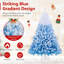 Arbre de Noël artificiel 6 pi avec 250 lumières DEL blanc chaud, 8 modes d'éclairage et base pliante en métal blanc et bleu-2015309267-2015309272