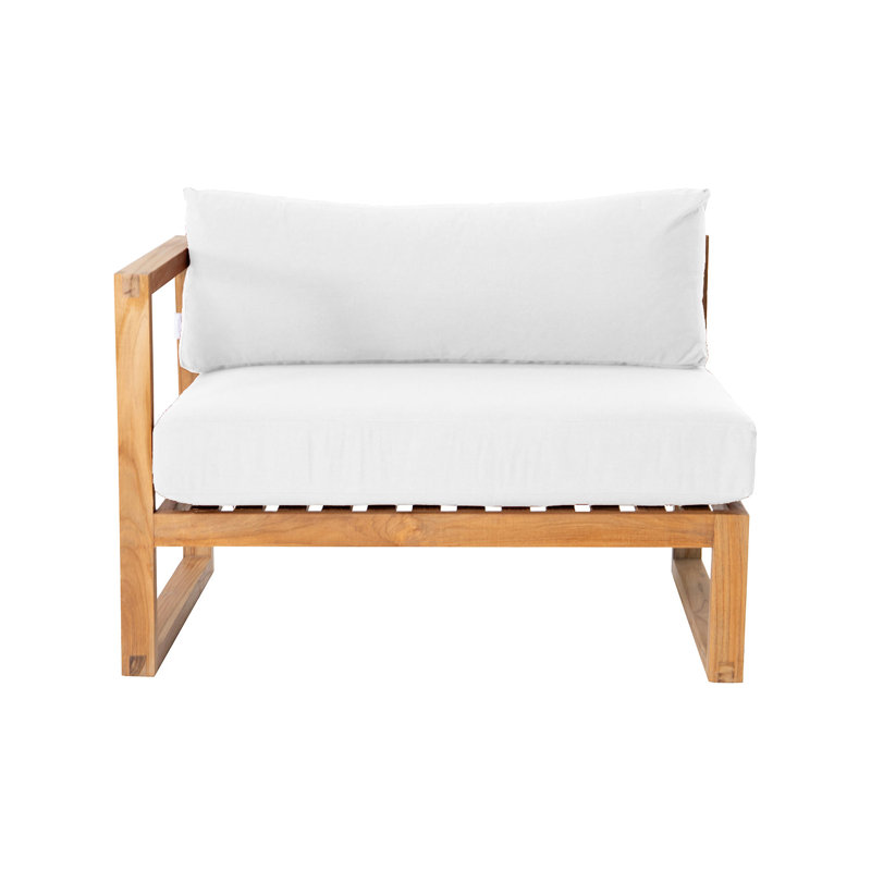 Venice Outdoor Teak One Arm Lounge Chair, White