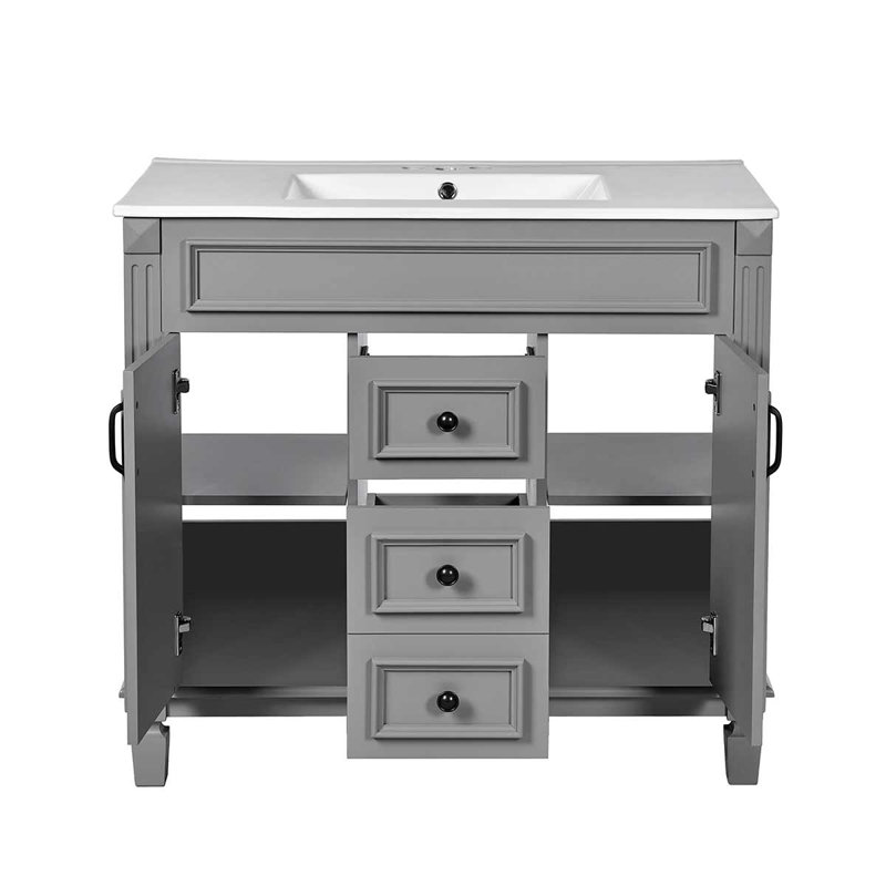 Ensemble de meuble-lavabo simple 36 po Darthula, Gris