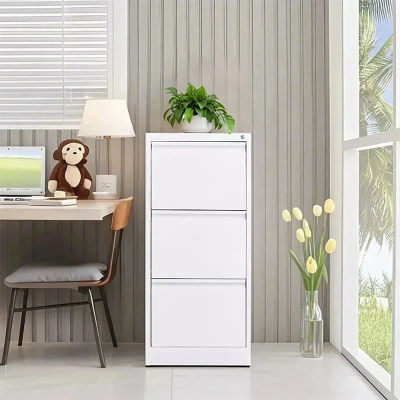 3 Drawer Vertical Metal File Cabinet With Lock For A4/Letter/Legal Storage Cabinet For Home Office, White
