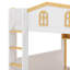 Lit superposé House avec tablettes de rangement et 2 tiroirs, lit superposé avec garde-corps en forme de maison et crochets intégrés-269812221